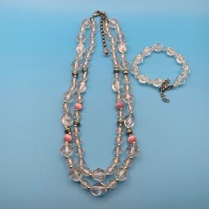 Clear Acrylic Necklace and Bracelet Set